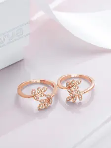 Zavya 925 Sterling Silver Rose Gold-Plated Toe Rings