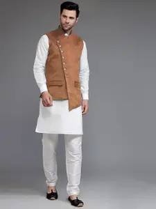 Utsav Fashion Straight Kurta with Trousers & Nehru Jacket