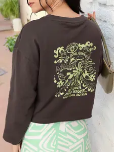 DressBerry Style Printed Cotton Terry Relaxed Fit Sweatshirts