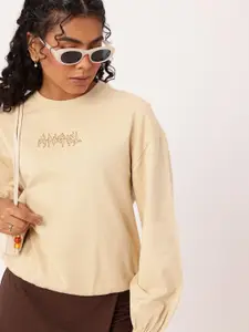 DressBerry Embroidered Cotton Terry Relaxed Fit Sweatshirt