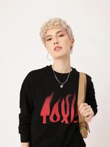 DressBerry Printed Cotton Terry Relaxed Fit Sweatshirt