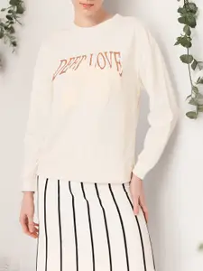 DressBerry Printed Cotton Terry Relaxed Fit Sweatshirt