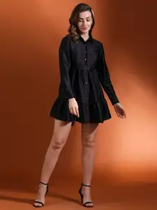 Globus Satin Shirt Dress Comes with a belt