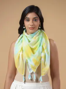 SAVI Tie and Dye Cotton Detailed Scarf