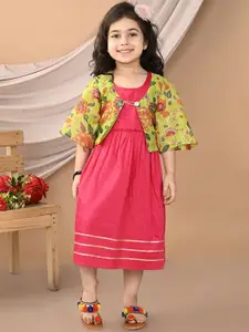 Sangria Girls Printed Ethnic Midi Dress