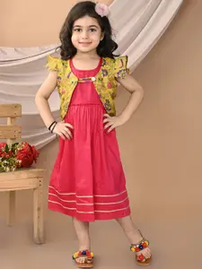 Sangria Girls Printed Ethnic Dress