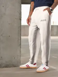 Kook N Keech Men Washed Effect & Printed Relaxed Fit Track Pants