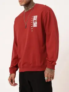 Kook N Keech Typography Printed Cotton Terry Relaxed Fit Sweatshirt