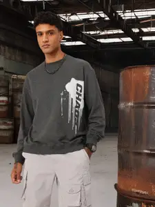 Kook N Keech Printed Cotton Terry Relaxed Fit Sweatshirt