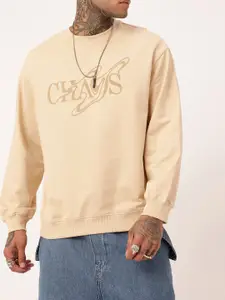 Kook N Keech Typography Printed Cotton Terry Relaxed Fit Sweatshirt