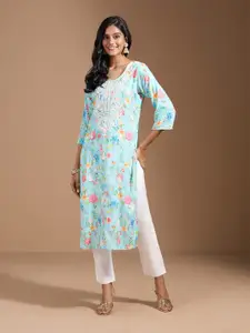 Sangria  Embroidered Straight Short Kurtis