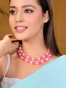 Silvermerc Designs Gold-Plated Pearls Beaded & Stone Studded Layered Necklace