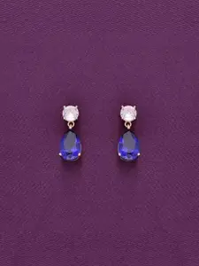 KAI JEWEL Rose Gold Plated Cubic Zirconia Sterling Silver Drop Earrings