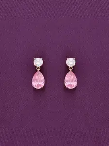 KAI JEWEL Rose Gold Plated Cubic Zirconia Sterling Silver Drop Earrings