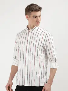 Tommy Hilfiger Men Vertical Stripes Striped Cotton Opaque Casual Shirt