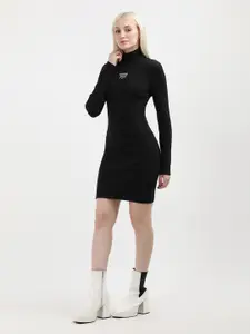 Tommy Hilfiger Cotton Mock Neck Sheath Dress