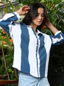 PINACOLADA Women Relaxed Fit Vertical Striped Casual Shirt