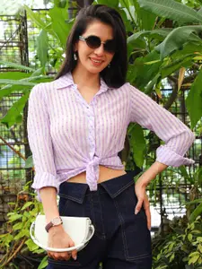 PINACOLADA Women Relaxed Boxy Opaque Striped Casual Shirt