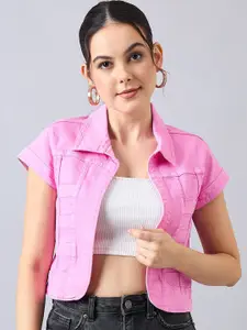 Style Quotient Paneled Cotton Denim Shrug