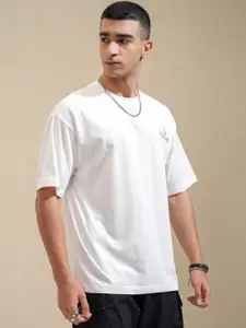 HIGHLANDER Men Typography Printed Round Neck Cotton Relaxed Fit T-Shirt