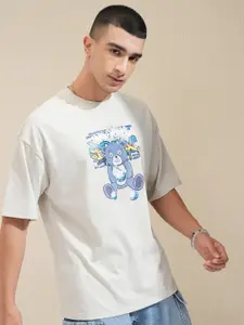 HIGHLANDER Men Graphic Printed Graphic Print Others Round Neck Cotton Oversized T-Shirt