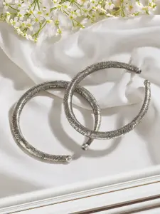 Saraf RS Jewellery Set Of 2 Oxidised Silver Plated Payal Anklets