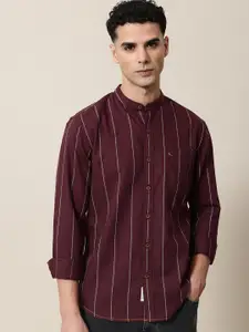 Mr Bowerbird Men Premium Tailored Fit Striped Pure Cotton Casual Shirt