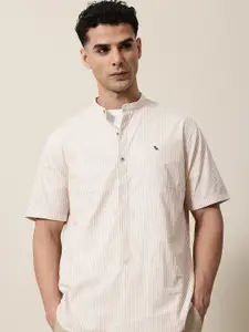Mr Bowerbird Men Premium Striped Pure Cotton Casual Shirt