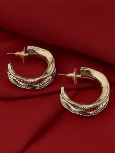 OOMPH Broad Twisted Design Hoop Earrings