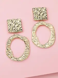 OOMPH Hammered Square Hoop Earrings