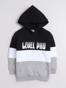 BUMZEE Boys Colourblocked Hooded Sweatshirt