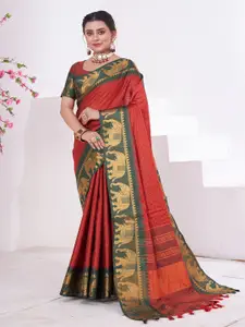 Anouk Checked Zari Kanjeevaram Saree