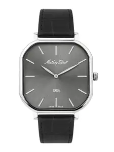 Mathey-Tissot Swiss Made Men Dial & Leather Textured Straps Analogue Watch H7917ALS