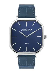 Mathey-Tissot Swiss Made Men Dial & Leather Textured Straps Analogue Watch H7917ALBU
