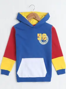BUMZEE Boys Colourblocked Hooded Sweatshirt