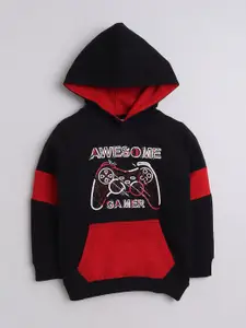 BUMZEE Boys Graphic Printed Hooded Sweatshirt