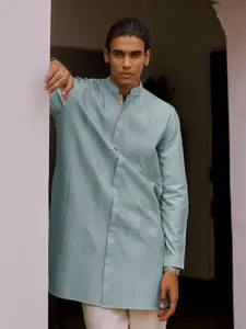Andamen Geometric Mandarin Collar Cotton Kurta