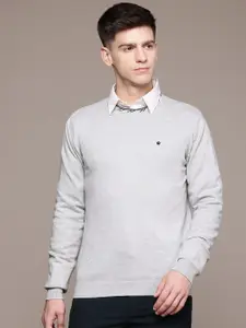 Louis Philippe Pure Cotton Longline Knitted Pullover
