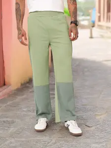 Kook N Keech Men Colourblocked & Textured Straight Fit Track Pants