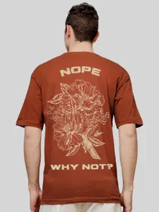 ADRO Men Graphic Printed Drop-Shoulder Sleeves Cotton Oversized T-Shirt