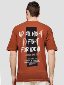 ADRO Men Graphic Printed Drop-Shoulder Sleeves Cotton Oversized T-shirt