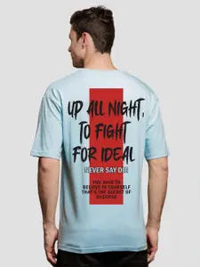 ADRO Men Typography Printed Drop-Shoulder Sleeves Cotton Oversized T-Shirt