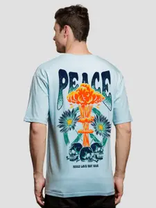 ADRO Men Graphic Printed Drop-Shoulder Sleeves Cotton Oversized T-Shirt