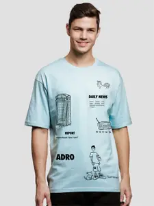 ADRO Men Graphic Printed Drop-Shoulder Cotton Oversized T-Shirt