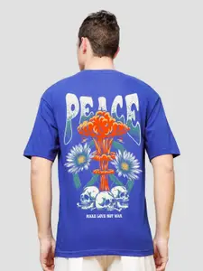 ADRO Men Graphic Printed Drop-Shoulder Sleeves Cotton Oversized T-Shirt