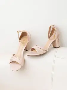 Inc 5 Textured Ankle Loop Block Heel Sandals