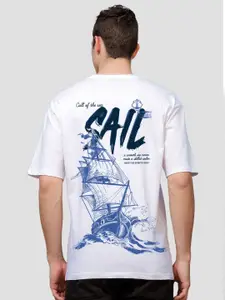 ADRO Men Graphic Printed Round Neck Cotton Oversized T-Shirt