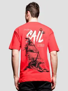 ADRO Men Graphic Printed Drop-Shoulder Sleeves Cotton Oversized T-Shirt