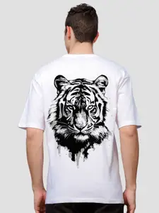 ADRO Men Graphic Printed Drop-Shoulder Sleeves Cotton Oversized T-Shirt
