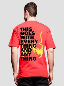 ADRO Men Graphic Printed Drop-Shoulder Sleeves Cotton Oversized T-Shirt